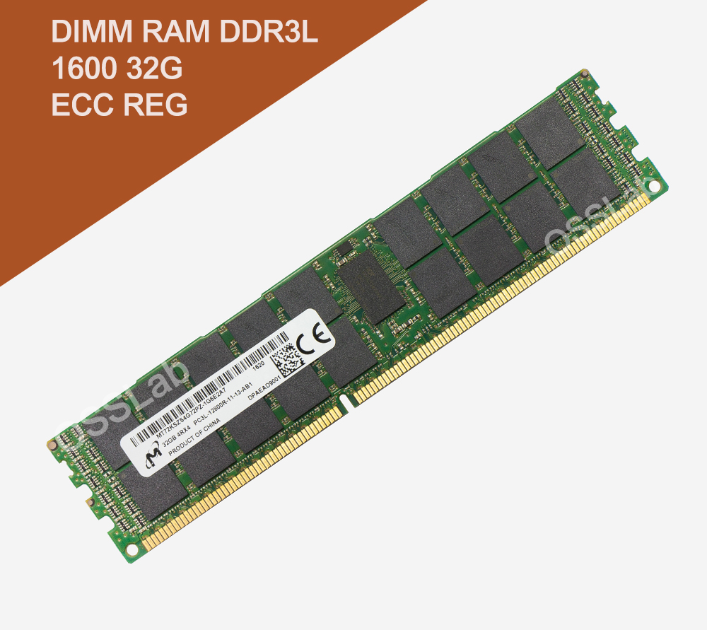 DIMM RAM DDR3L 低電壓 1600 32G ECC REG 伺服器專用記憶體 (Micron美光) - OSSLab.tv
