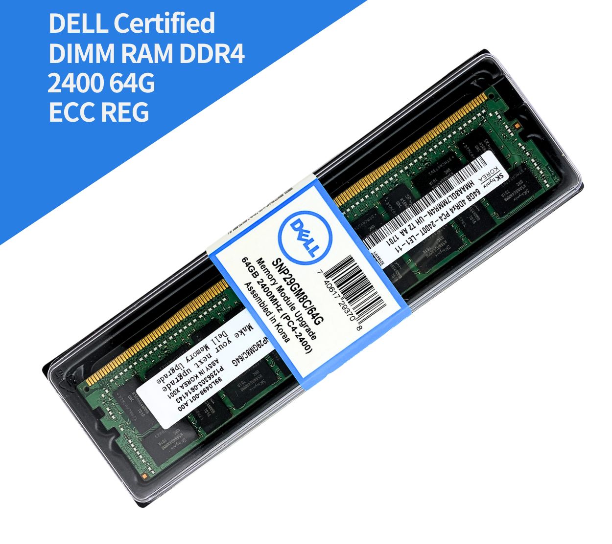 DELL] DDR4 2400 64GB 4DRx4 ECC REG 伺服器專用記憶體(LR-DIMM
