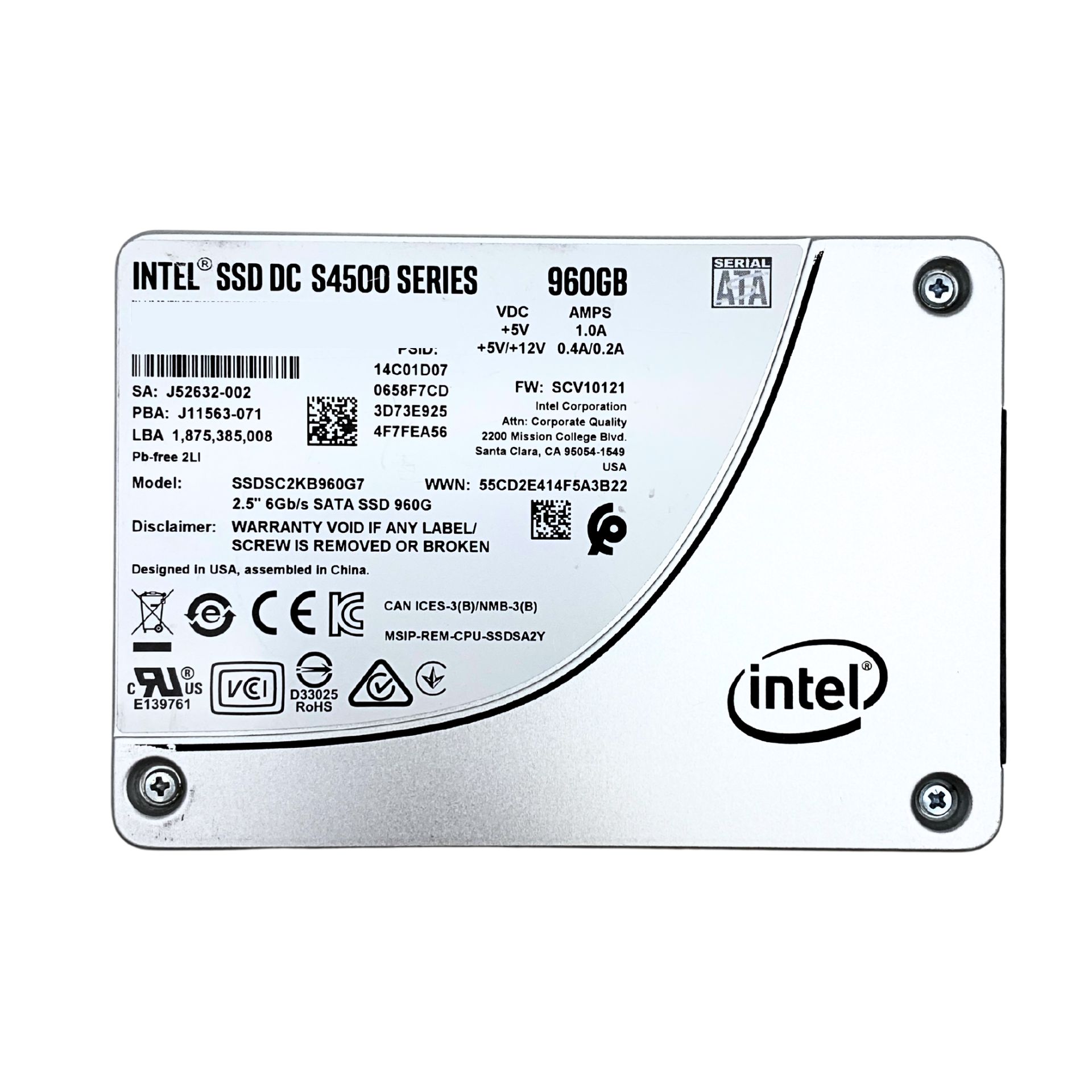 Intel-2.5-SSD 960G S4600 S4610 S4620 SATA TLC