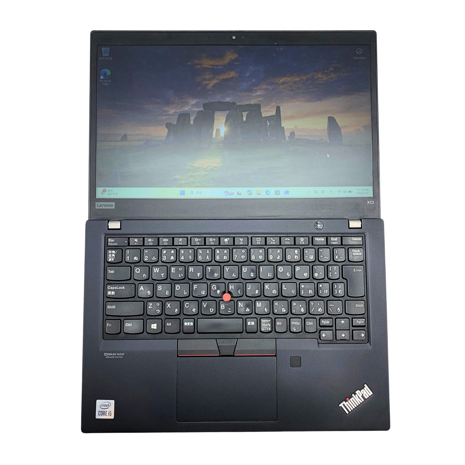 thinkpad-x13-gen1-used-flatlay ThinkPad X13 Gen1 二手 Windows 筆電外觀-平躺模式